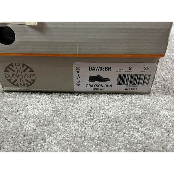 Dunham Mens Grayson Dun Oxford Shoes DAW03BR Wingtip Leather Brown Size 9 2E - Picture 11 of 11